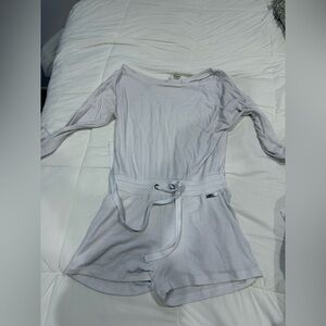 Bombshell Sportswear White Ribbed rhomper